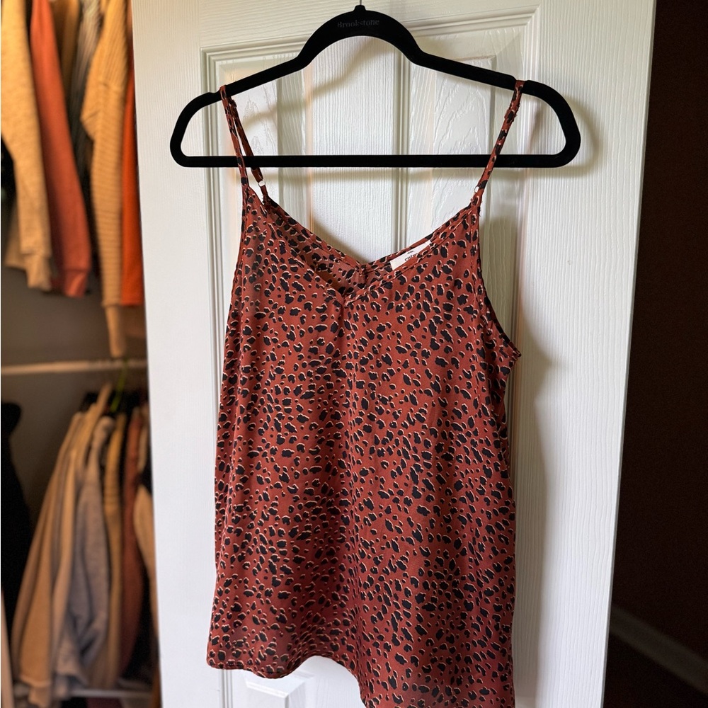 Entro Brown Sleeveless Camisole with Adjustable Straps
